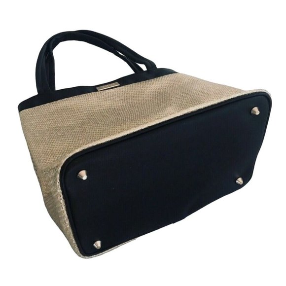 *Versace Parfums Weekender Textured Bag Gold Metallic XL Tote Shoulder - NWOT - Picture 3 of 6